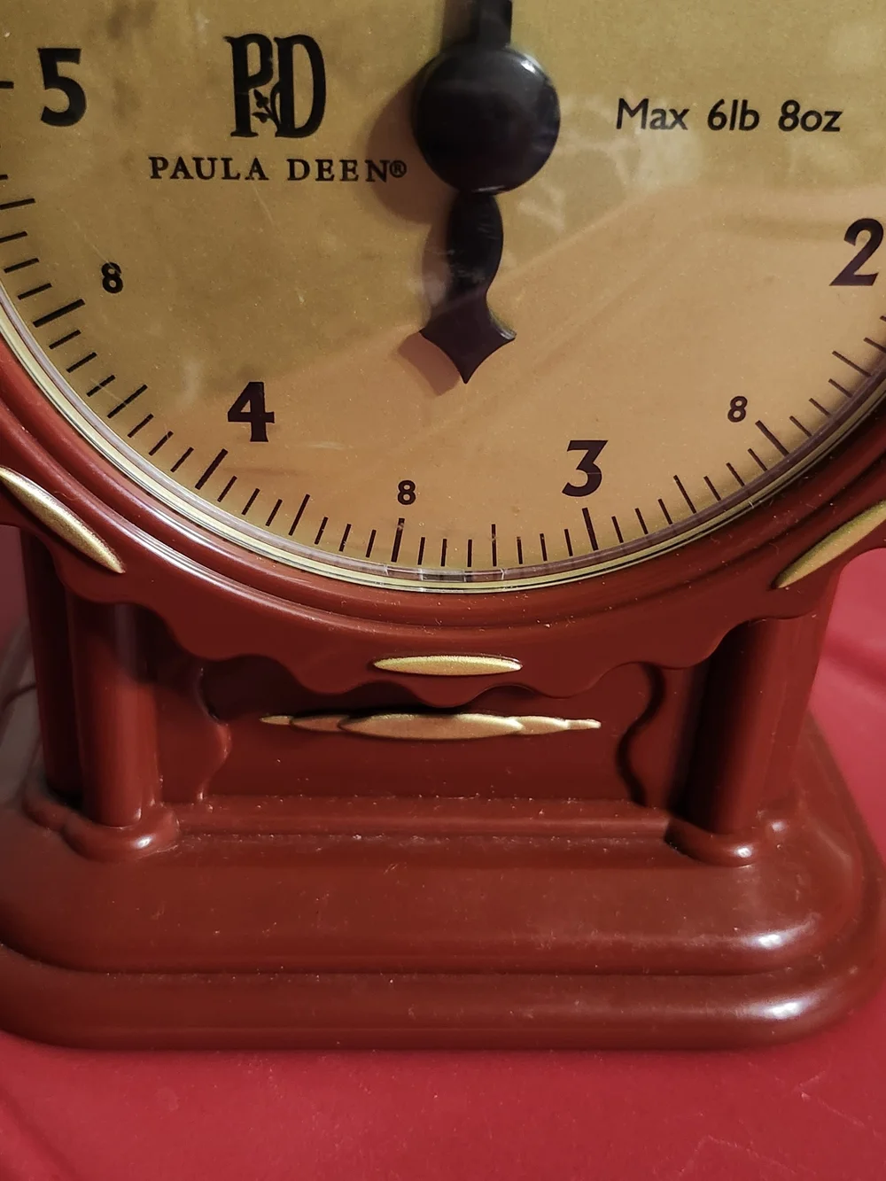 Vintage Paula Deen Red Kitchen Scale | Retro Food Scale 6lb 8oz | Farmhouse Deco